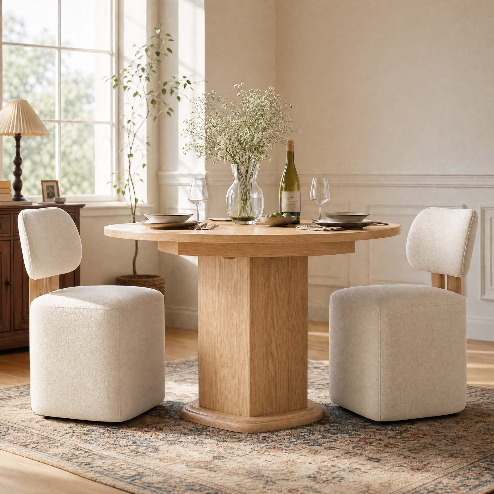 Kallan Linen Dining Chair, Mellow Ivory