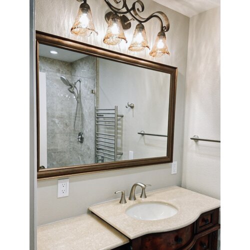 Lark Manor Adoracin Wood Framed with Safety Backing Ideal for Bathroom ...