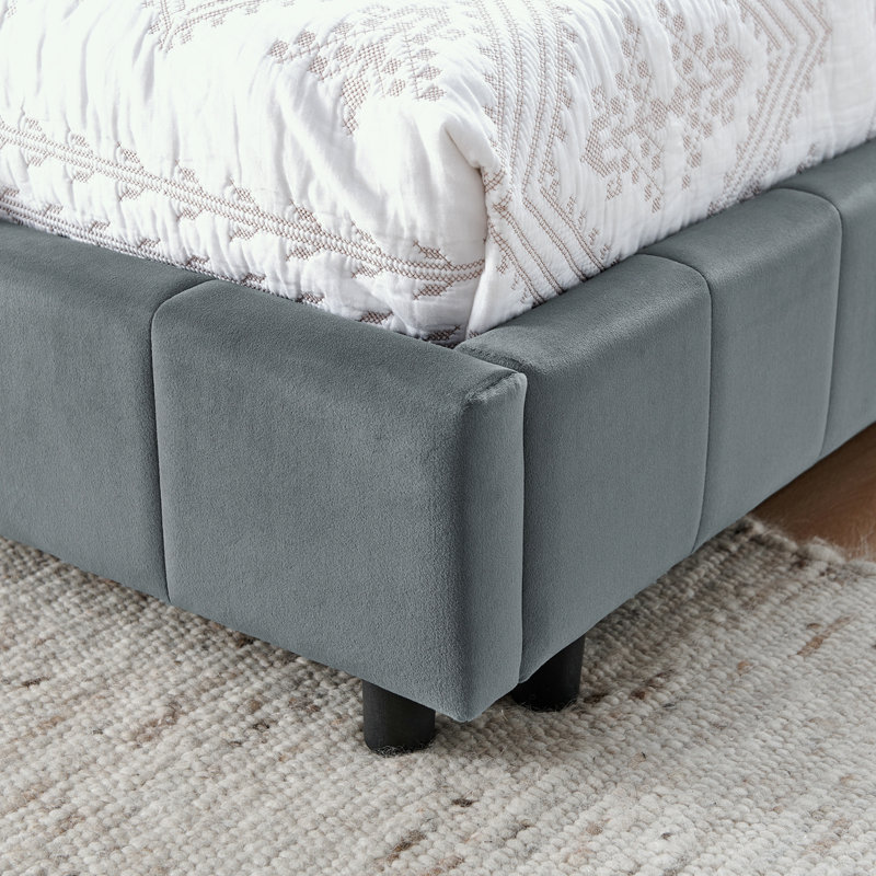 L-Shape Velvet Tufted Corner Daybed Bed Frame