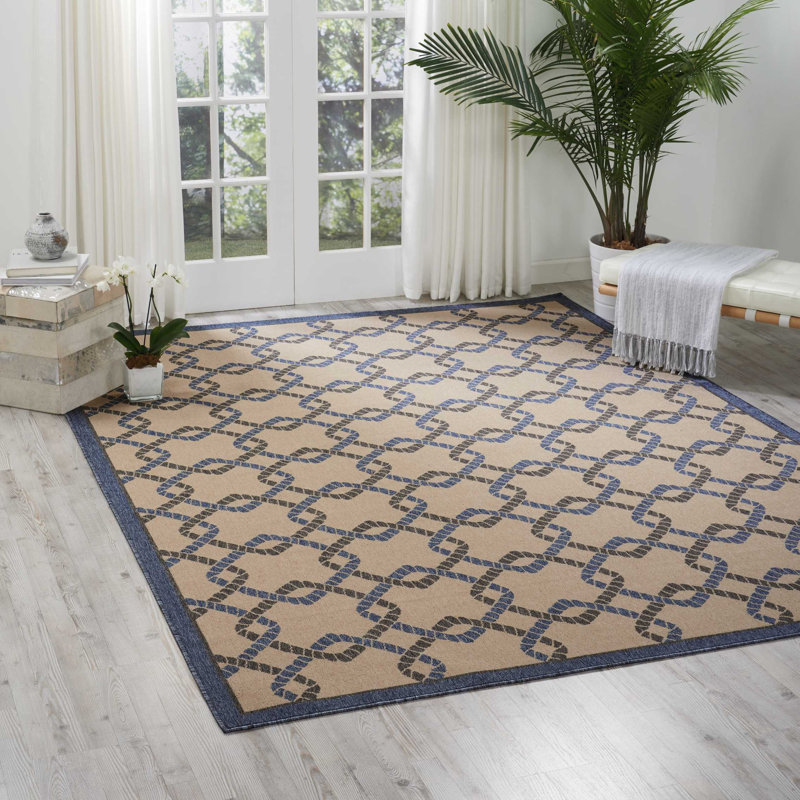 Worden Geometric Indoor / Outdoor Rug, Rectangle 9'3" x 12'9"