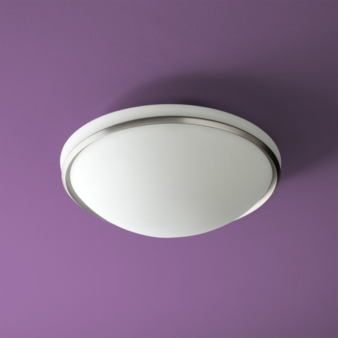 Saturna Acrylic Flush Mount, Satin Nickel