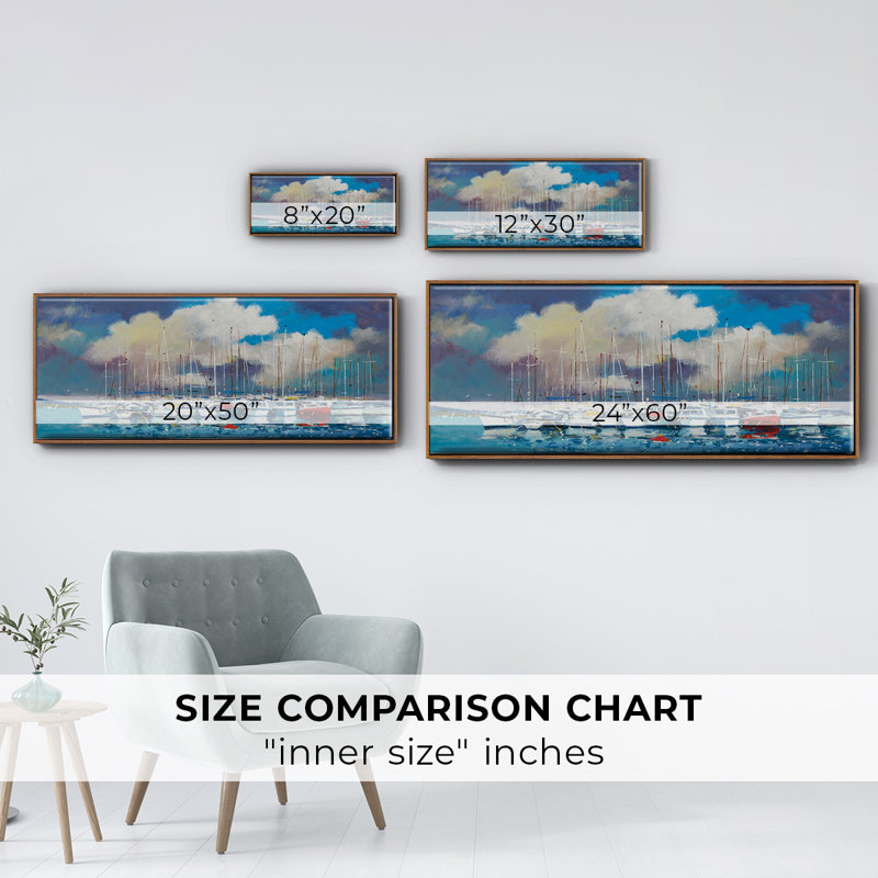 Abstract Port- Framed Canvas, 12" H x 30" W