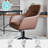 Martha Stewart Rayna Upholstered Swivel Home Office Chair with Flared Arms-114728962-114728963
