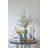 Porcelain Flower Vase with Floral Patterns - 9"Dia. x 11" - Blue /White