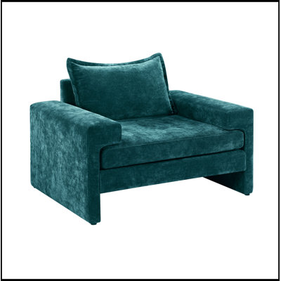 Chenille Upholstered Armchair with Wide Armrests