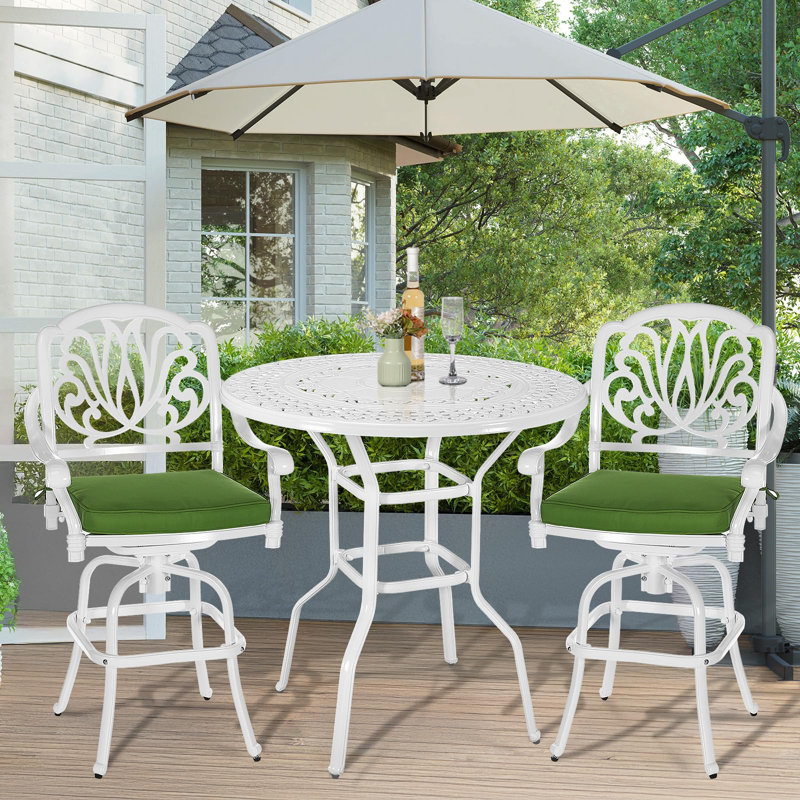 Table de bar ronde ronde 38,5 po, Blanc