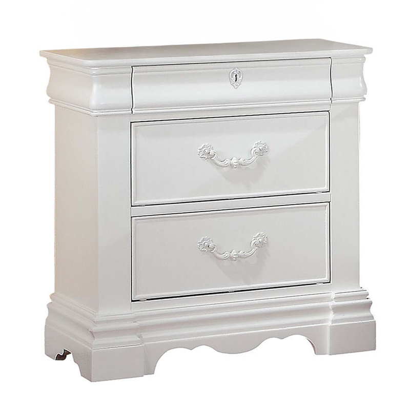 Table de chevet Estrella, finition blanche