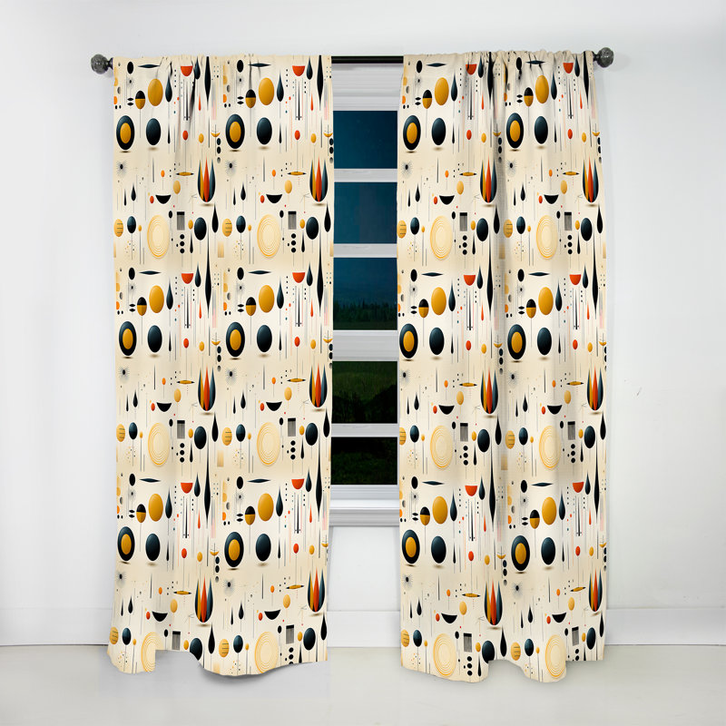 Mcm Graphic Artistry - Rideau Mid-Century - Velours obscurcissant - 1 panneau, L 52 po x L 120 po