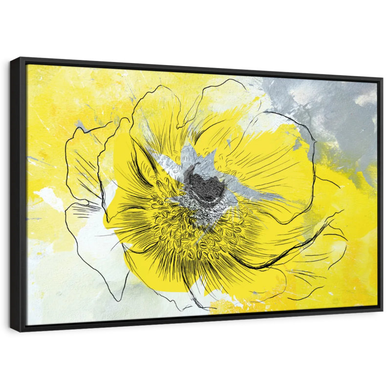 Impression sur toile jaune vif, H 9 po x l 13 po