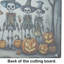 Calacas Skeletons Spooky Halloween Glass Cutting Board Large