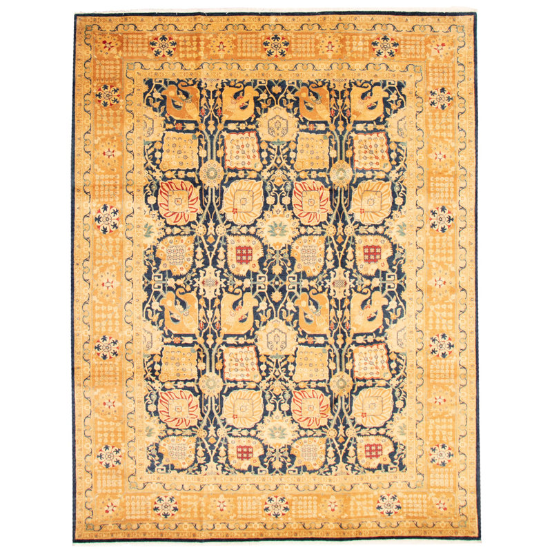 Tapis bleu foncé à repose-pieds Peshawar Finest 9 pi 1 po x 11 pi 9 po
