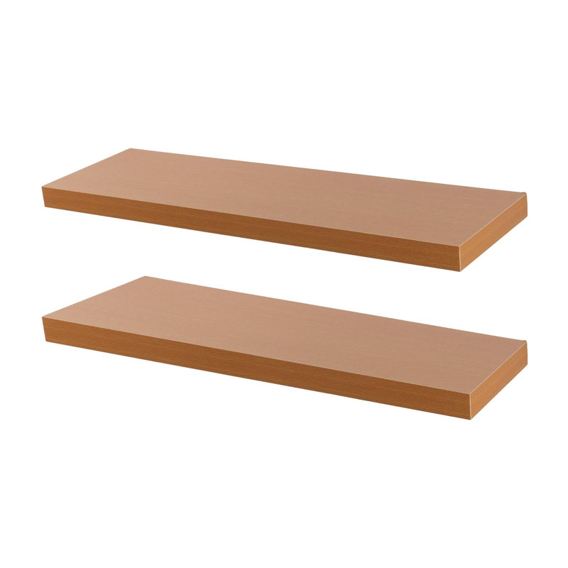 Harbour Housewares - Modern Floating Wall Shelves - 100cm, Brown