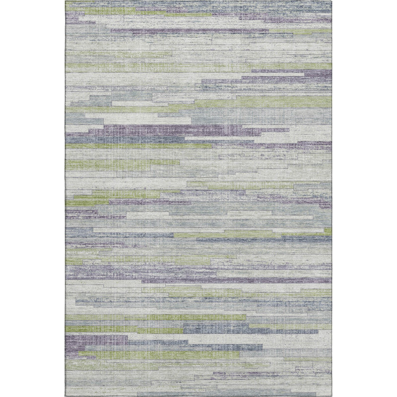 Premium Machine Washable Ansley AMF2000 Stripes Rug, Rectangle 10' x 14'