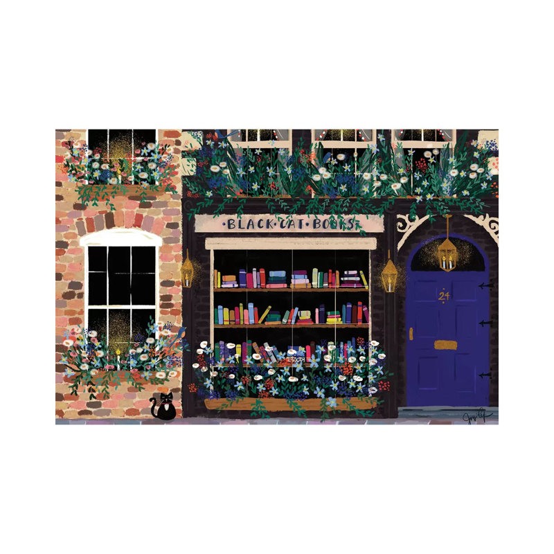 Book Shop Front by Joy Laforme - Wrapped Canvas Print, 30.48 cm H x 45.72 cm W