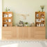 Armoire de cuisine avec tablettes ouvertes, bibliothèque de rangement avec tiroirs et tablettes Hideen