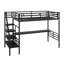 Structure de lit mezzanine en métal avec bureau et escalier