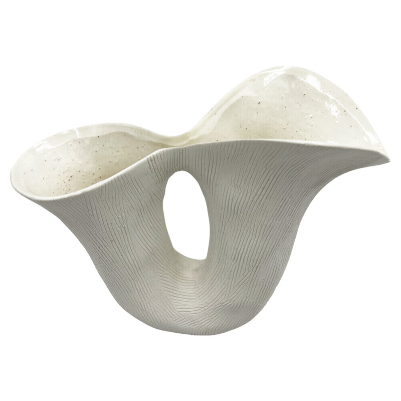 Ronneshia Table Vase 1, 7" H x 9" W x 4" D, White