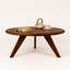 Table basse ronde en bois de noyer Petra, style Mid-Century moderne-1208902540