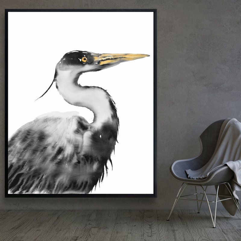 Great Heron Print On Canvas