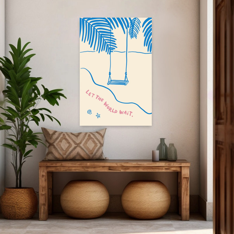 Art mural côtier de plage tropicale, H 48 po x l 32 po