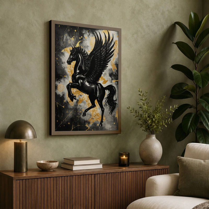 Pegasus Rising Maximalist - Wrapped Canvas, 18x12 - 45.7 x 30.5 cm, Black Border