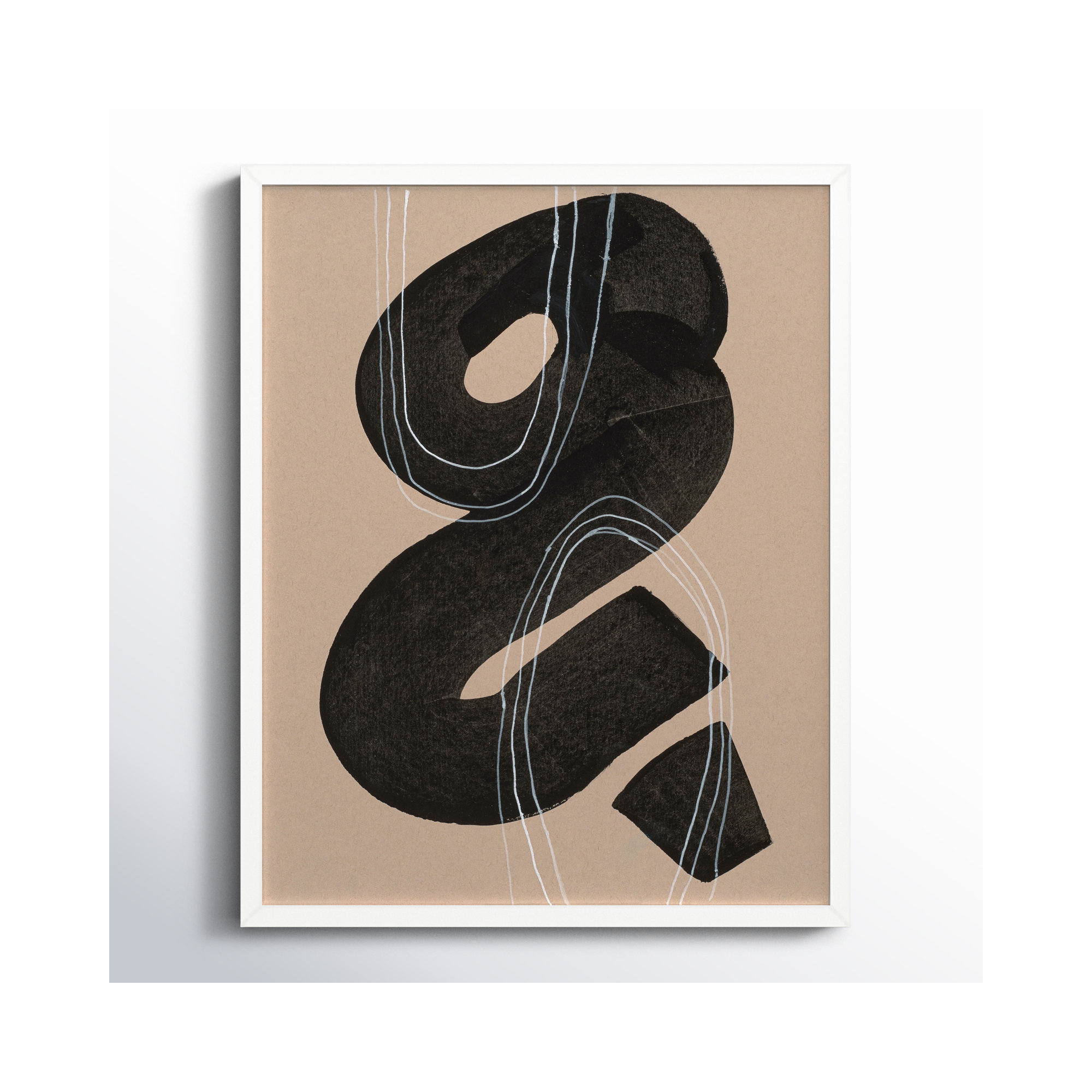 Free Form 5 by Andrea Stokes, 20" H x 16" W x 1.25" D, White Framed