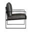 Fauteuil d'appoint de salon élégant en similicuir gris foncé et métal noir-1539416578
