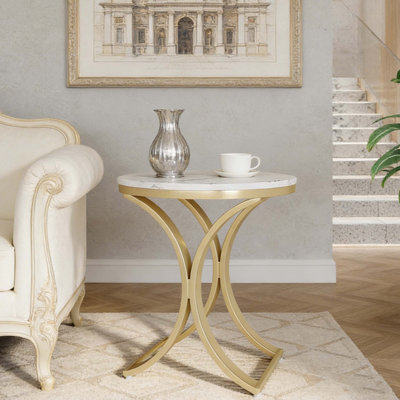 Petite table d'appoint avec structure en métal