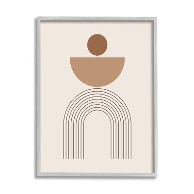 Brun Boho Arch sur bois, impression