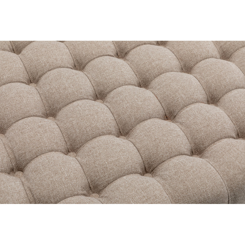 Pennock Upholstered Pouf, Tan Basketweave