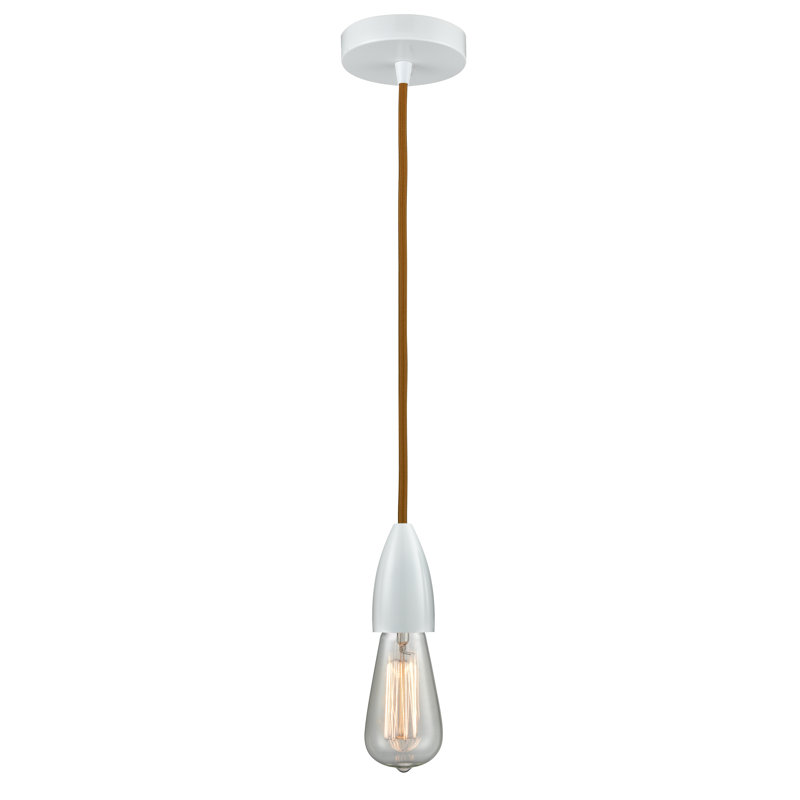 Cecile 1 - Light Single Pendant, White/Copper