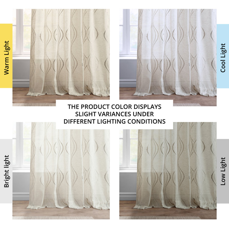 Rideaux transparents Alefiyah, Naturel Suez, l 50 po x L 84 po