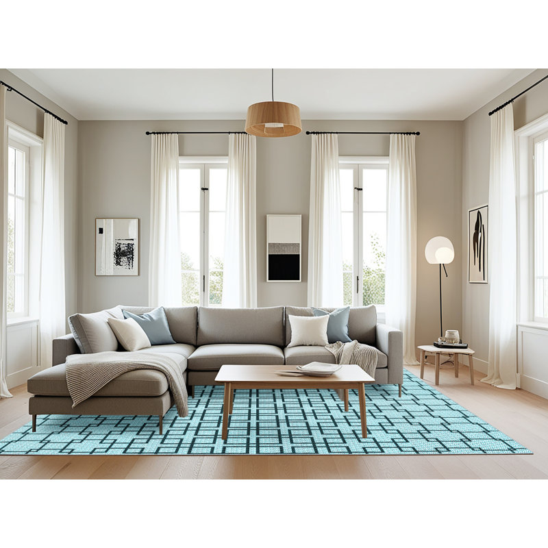 Performance Wool Geometric Indoor Rug, Rectangle 8' x 12'