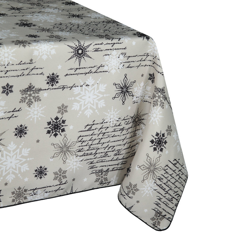 Nappe de Noël géométrique Hindman, 60 po x 60 po rond, Noir