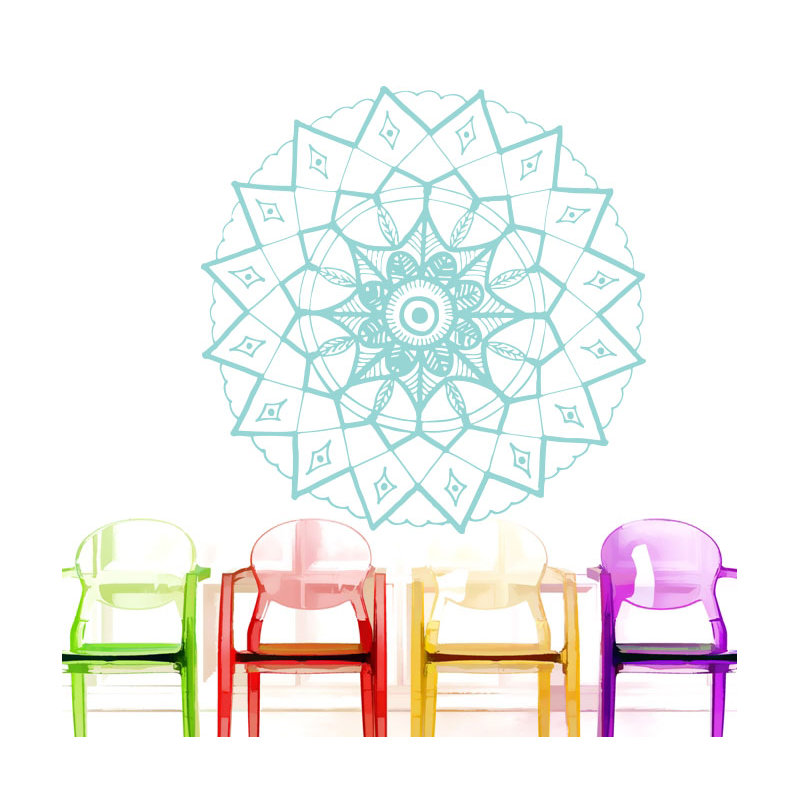 Adhésif décoratif mandala yoga, H 20 po x l 22 po, Menthe