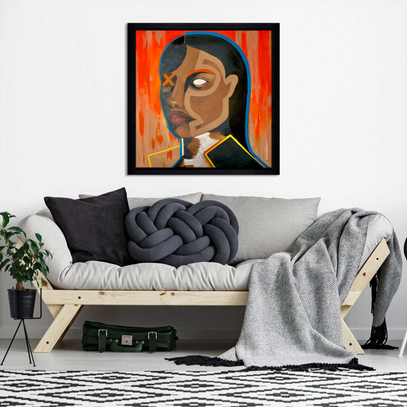 «Fearless (Square)» par Cassie Studios - Peinture, Cadre noir, H 37,5 po x l 37,5 po x P 1 po