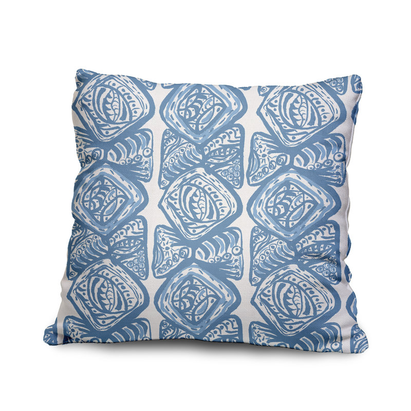 Housse de coussin carrée extérieure/insert, 18" x 18", Bleu