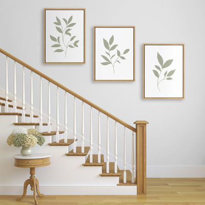 Sylvie Modern Sage Green Botanical Outdoor Nature Print Framed Canvas by The Creative Bunch Studio -  Red Barrel Studio®, 24FB0A2B5A36496D87289F7FEAC1B843