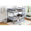 Lit superposé simple en bois d'hévéa simple avec 2 tiroirs, convertible en 2 lits simples, idéal pour économiser de l'espace et une utilisation polyvalente dans les chambres d'enfants ou les chambres d'amis