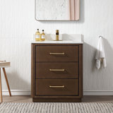 30" Free Standing Single Bathroom Vanity with Quartz Top
