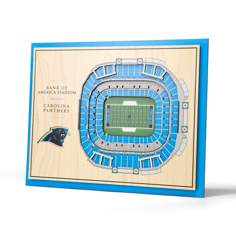 Art mural NFL 5 couches Stadiumview, Panthers de Caroline, Bleu sarcelle