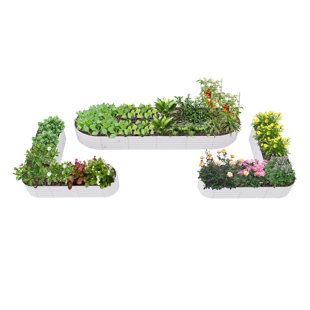 Boîte de 3 pots à fleurs surélevés ovales en métal pour la plantation de légumes (H 18 po)