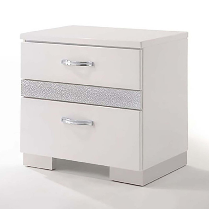 High Gloss 3-Drawer Nightstand