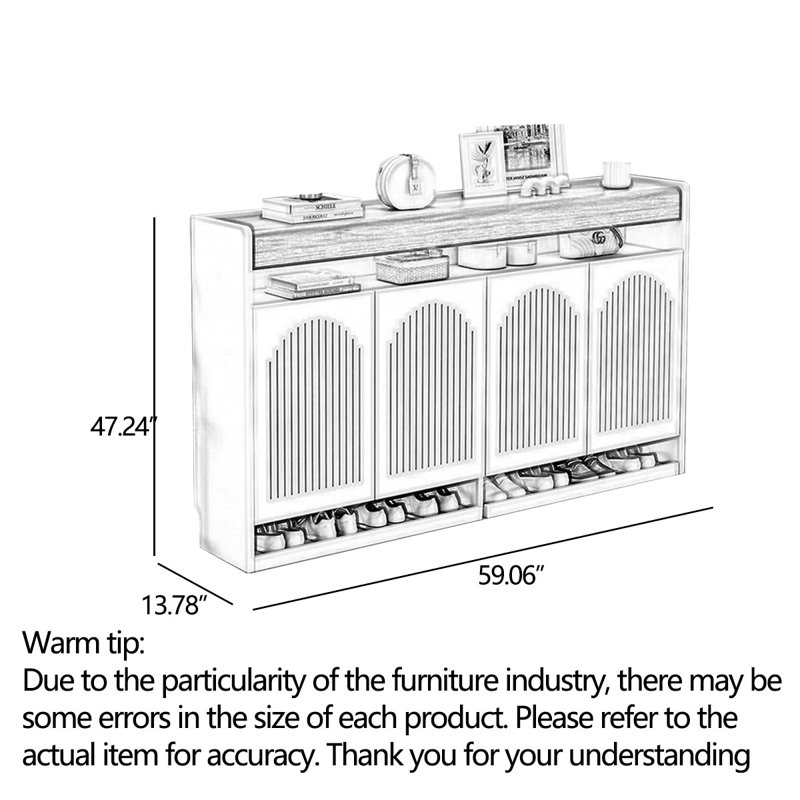 Range-chaussures autoportant à lattes ventilées en bois d'ingénierie avec rangement pour chaussures
