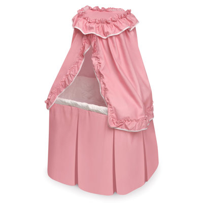 Kisses Rectangle Rocking Doll Bassinet - Pink/White