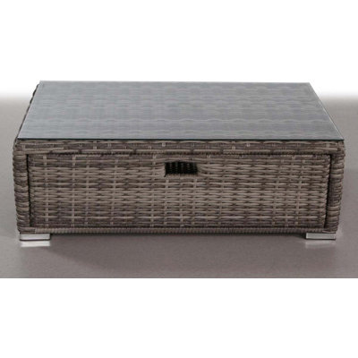 Wicker Coffee Table with Storage and No-Assembly Design