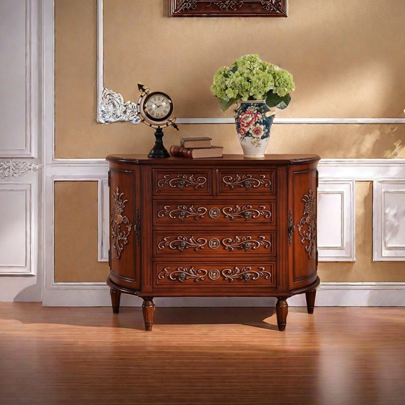 Buffet décoratif européen demi-rond, Brun