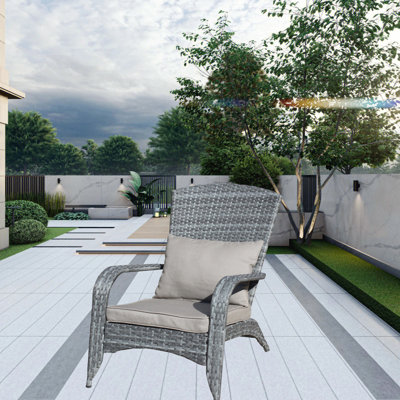Patio Chair with Cushions( Grey Cushion)