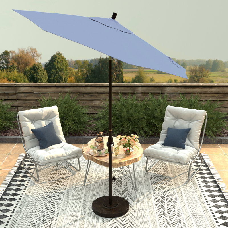Parasol de marché 90 po Sunbrella, Toile toile Sunbrella® bleu ciel, Bronze