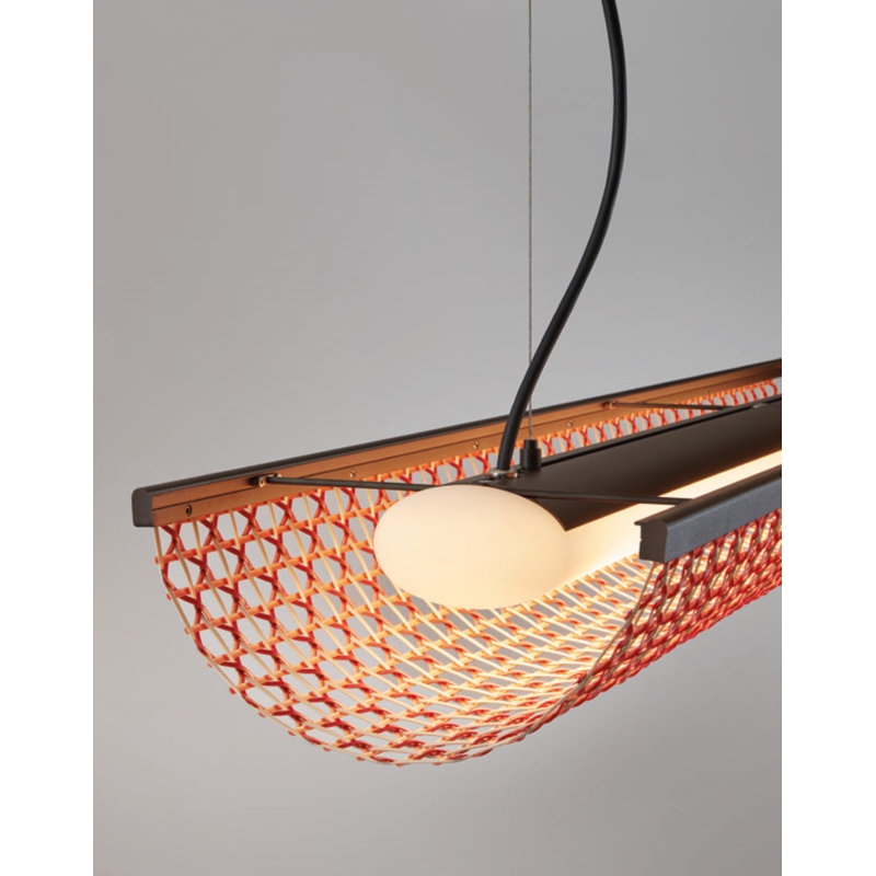 Nans Balis - Luminaire suspendu d'extérieur à intensité variable à DEL 0 / 1-10V S / 140 - Cadre brun graphite, Rouge